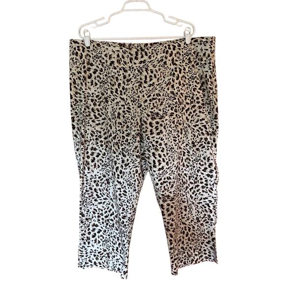 Lifestyle Attitude Pants - Lifestyle Attitude Cheetah Print Pants Leopard Animal Straight Ankle Leg Sz. 20W